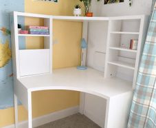 White Study Desk With Shelves - Excellent Condition