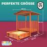 2-in-1 Wooden Sandpit & Playhouse with Roof Image 4