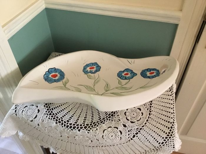 Vintage French hand-painted serving platter