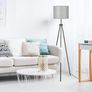 LED Tripod Floor Lamp Standing Tall Lamps with Grey Cylinder Shade and Convenient Pulling Switch Standard Lights for Reading Living Room Lounge Bedroom Office Studio (FREE POSTAGE) Image 4
