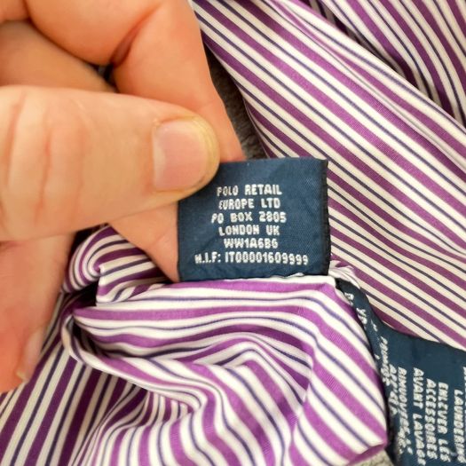 Ralph Lauren - Womens - Size 10 - Purple Stripe Long Sleeve Cotton Shirt