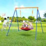 Swing Sets for Backyard 40in Saucer Swing Seat A-Frame Metal Stand 440lbs Image 4