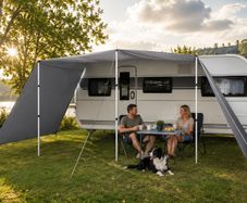 Caravan / motorhome sun canopy, UV 50+ tarp, awning with side walls