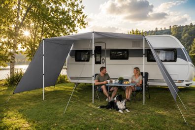 Caravan / motorhome sun canopy, UV 50+ tarp, awning with side walls