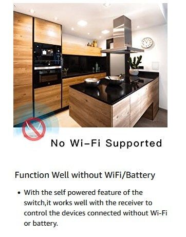 MOES Wireless Light Switch Kit, Kinetic Switch, No Wiring No Battery Easy Installing, Outdoor Remote Control