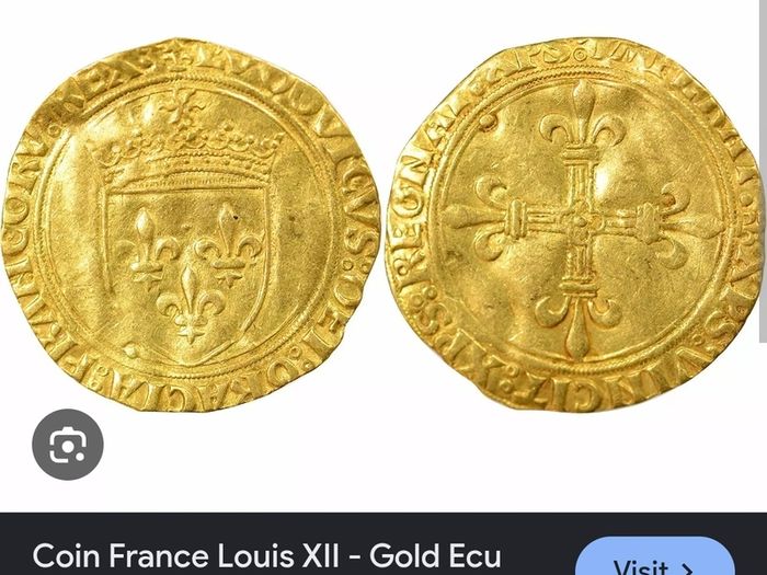 1498 French Louis XII Hammered Gold Ecu. Lovely coin.