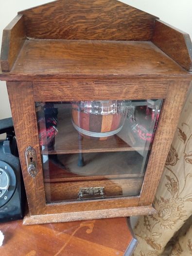 Edwardian smokers oak cabinet