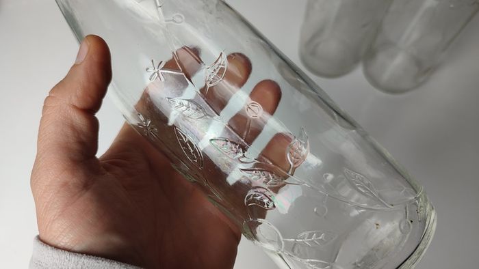325 - Set of 3 Vintage Clear Glass Collectible Decorative L Rose and Co Bottles