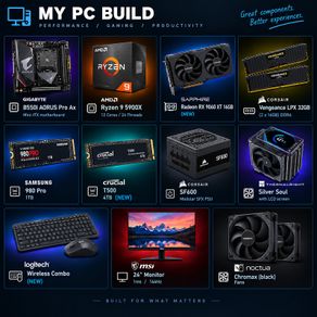 Mini-itx Pc | Ryzen 9 5900x | Rx 9060 Xt 16gb | 5tb Ssd | 32gb Ram