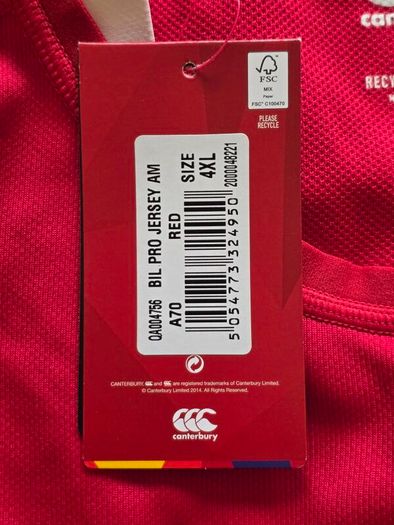 Lions Rugby Men's Canterbury Jersey Size 4XL xxxxl