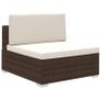 6 Piece Garden Lounge Set with Cushions Poly Rattan Brown Image 4
