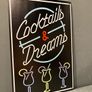Cocktails and dreams neon style Tin Metal Sign Image 2