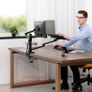 Silver Grey OL-3L aluminum multifunction 10"-17"Ergonomics desk laptop stand 32" monitor desktop holder computer full motion with column bar Image 3