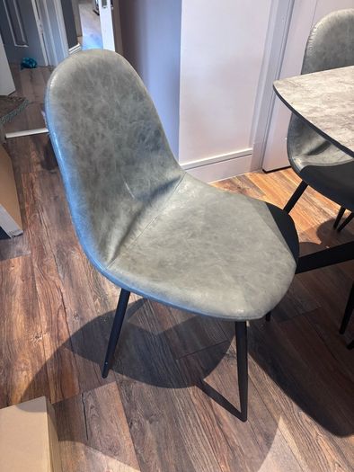 Grey dining table & chairs