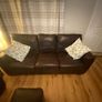 1 Dark Brown Leather Sofa Image 3