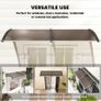 75 x 195 cm Curved Door Window Awning Canopy, Polycarbonate Cover for Front Door and Outdoor Patio, UV Rain Snow Protection Shelter, Brown Image 3