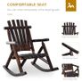 Fir Wood Outdoor Adirondack Rocking Armchair Brown (FREE SHIPPING) Image 2