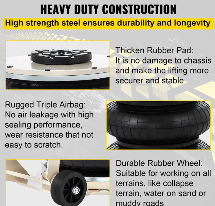 5 Ton Pneumatic Air Bag Jack Heavy Duty Air Cushion Vehicle Lift