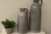 X2 Grey Ceramic Jug Ornaments