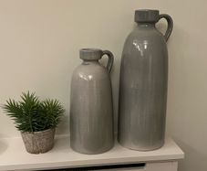 X2 Grey Ceramic Jug Ornaments