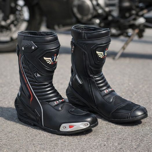 Genuine Leather Motorcycle Riding Boots Heavy Duty Ankle Protection Touring & Racing Boots