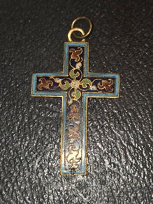 Vintage Enamel Cross pendant