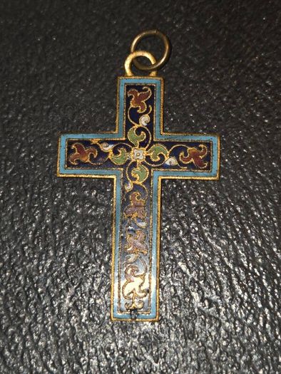 Vintage Enamel Cross pendant