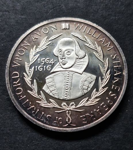 United Kingdom 1967 Medal - William Shakespeare BCS 6 Britannia Commemorative Society (41 Grams .999 Silver)