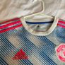 Fab Retro Junior Kids Genuine Adidas Blue White Orange Manchester United retro 2021 2022 Away Jersey Image 4
