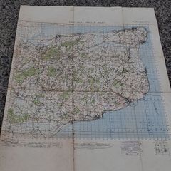 East Kent War Office WW11 Cloth Ordanance Map