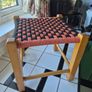 Vintage MidCentury  woven foot Stool Image 8