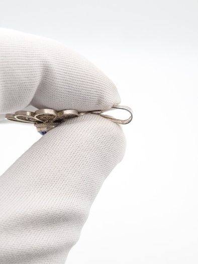 800 Silver Vintage Dutch Filigree Delfth Pendant