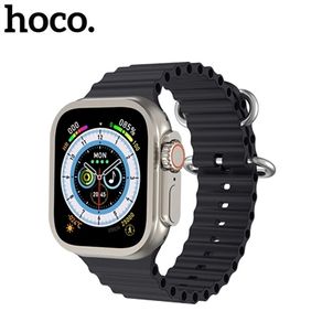HOCO Y12 Ultra Smart Watch Sleek Black Colour with Black Strap Loop - Large. Fitness Tracker, Precision GPS, Action Button, Extra-Long Battery Life, 1.96" Brighter Retina Display