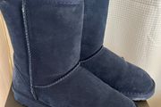 Navy LAMO Leather Wool Boots