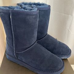 Navy LAMO Leather Wool Boots