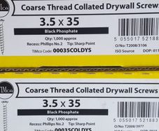 Coarse thread collated drywall screws