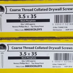 Coarse thread collated drywall screws