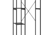 Wardrobe Black 90x40x167 cm Metal and Chipboard