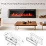 Electric Fireplace, Wall Mounted/Recessed/Freestanding 102CM/40" Electric Fire, 5 Settings for Brightness, 12 Color Flame, Crystal & Log Set, 750W/1500W Image 5