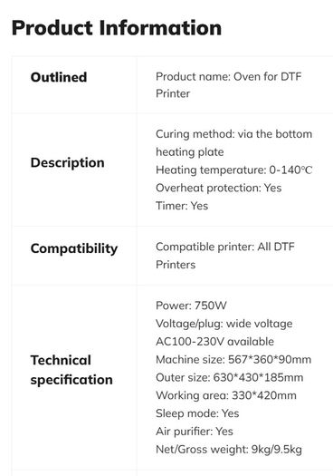 Procolored DTF Oven