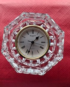 Heavy Vintage Waterford Crystal Octagon Desktop Clock