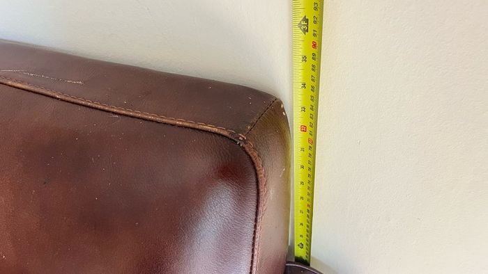 Brown leather couch