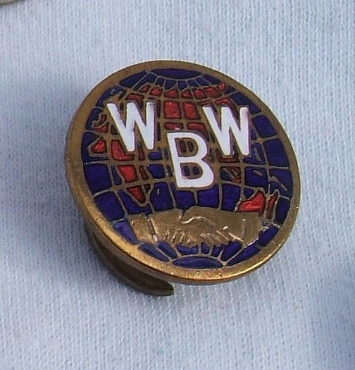 Wide World Brotherhood (WWB) membership enamel badge (c.1950)