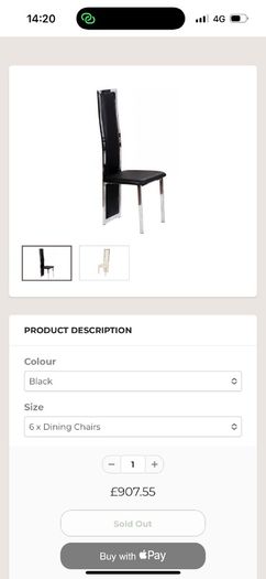 Black Glass and chrome dining table and chairs