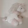White and Pink Plush Unicorn with Glitter Horn and Pink Accessories Image 2