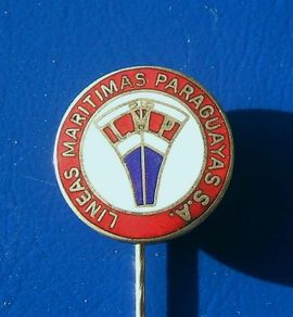 LINEAS MARITIMAS PARAGUAYAS (Paraguyan Shipping Lines) - shipping badge (1970's / 1980's)