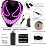 LED Halloween Mask Costumes - Light Up Scary Mask with 3 Lightning Modes Glowing, Masquerade Evil Mask for Cosplay Costume Parties Carnival Image 4