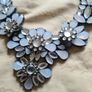 Blue & Silver Chunky Flower Necklace Image 2