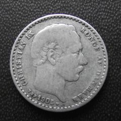 1905 Denmark. Christian IX. Silver 25 ore