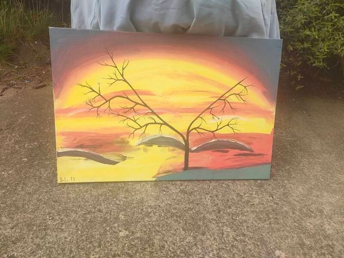 XL Acrylic Sunrise on stretched canvas